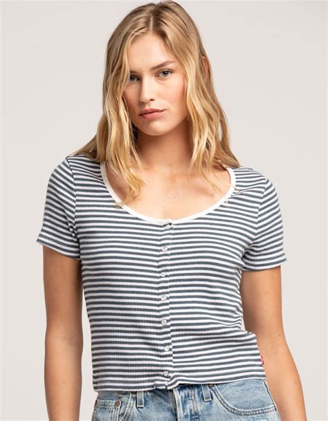 LEVI'S Britt Snap Front Womens Top - WHITE COMBO | Tillys