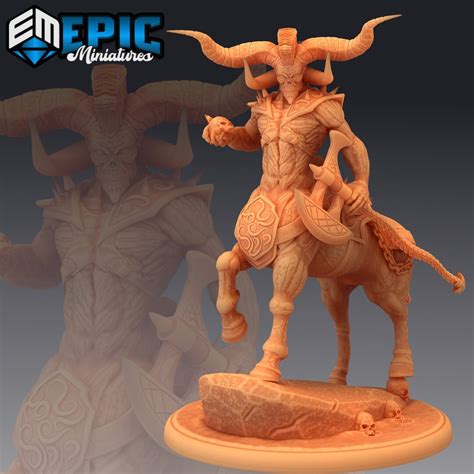 Demon Centaur Barbarian Miniature Centaurs Dandd Dnd Rpg Resin Etsy