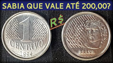 Moeda Centavo Valor Normal Reverso H B Nus Centavo Duplo