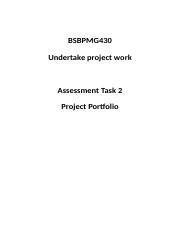 Bsbpmg Assessment Task Docx Bsbpmg Undertake Project Work