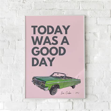 Ice Cube It Was A Good Day Song Lyrics Digital Print Etsy