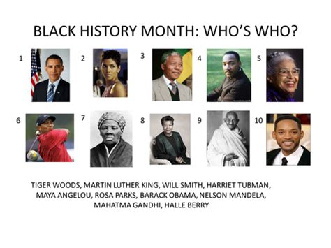 BLACK HISTORY MONTH QUIZ by mpc - Teaching Resources - Tes