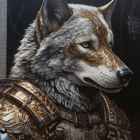 Wolves Wearing Medieval Armor Rmidjourney