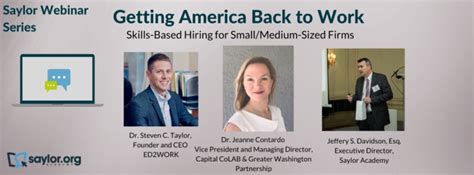 Webinar Getting America Back To Work Skills Based Hiring For Small