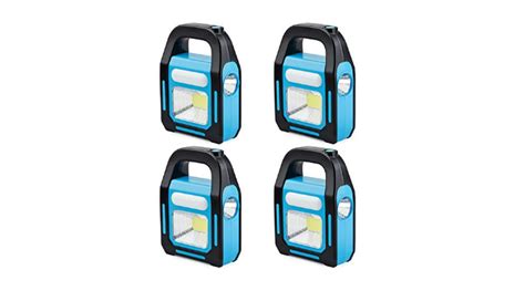 4 Pack 3 in 1 Solar USB Rechargeable Brightest COB LED Camping Lantern, Charging for Device ...