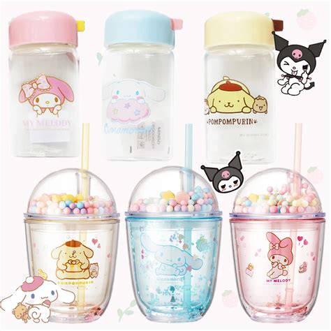 Sanrioed Kuromi My Melody Cinnamoroll Cup Glass Household Heat