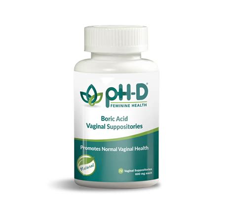 Ph D Feminine Health Support Boric Acid Vaginal Suppositories 72ct