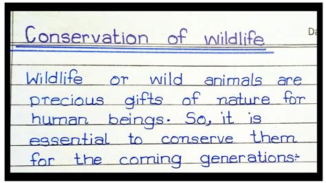 Essay On Conservation Of Wildlife 10 Lines On Conservation Of