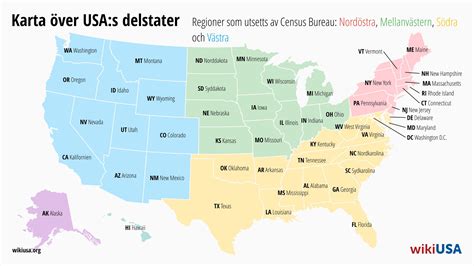 Amerikanska Delstater En Komplett Lista Karta Och Förkortning