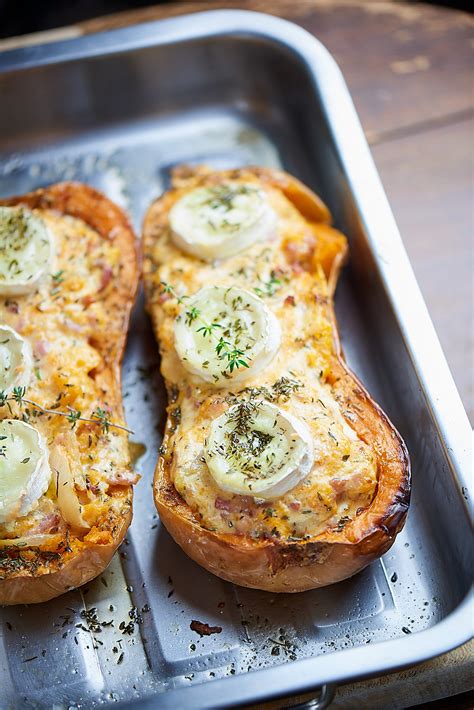 Butternut farcie aux lardons et au chèvre Recette Facile