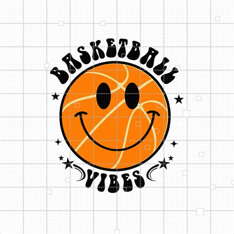 Basketball Vibes Png Smiley Face Basketball Png Game Day Etsy