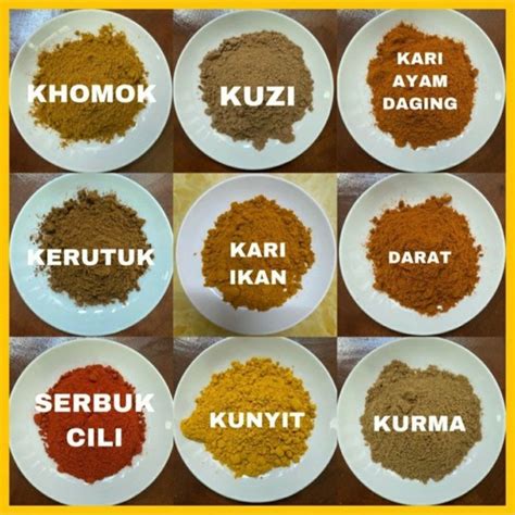 Rempah Kurma Rempah Nasi Dagang Rempah Kari Serbuk Kunyit Serbuk Cili