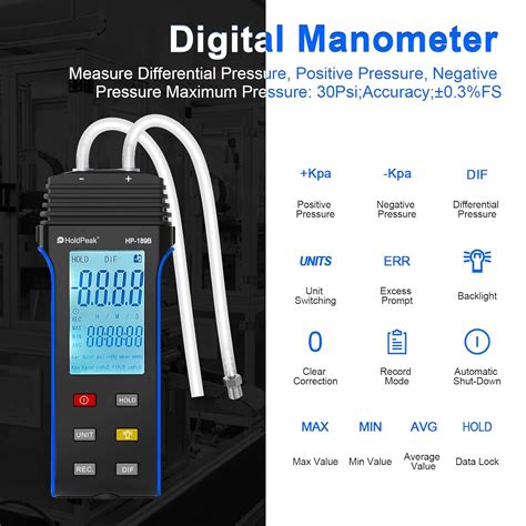 Manómetro digital medidor de presión de aire profesional 206 kPa30