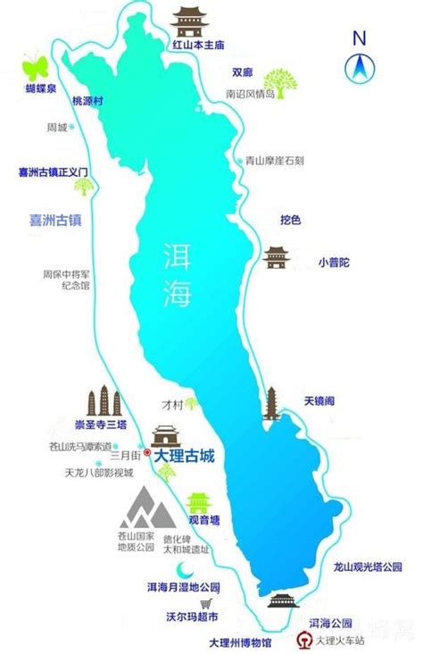 洱海和苍山的地理图大理苍山洱海洱海大山谷图库