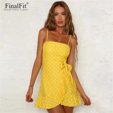 Buy Polka Dot Cami Wrap Dress Summer Flounce Mini