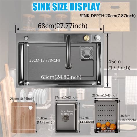 Kitchen Sink Flying Rain Waterfall Stainless Steel Undermount Kitchen