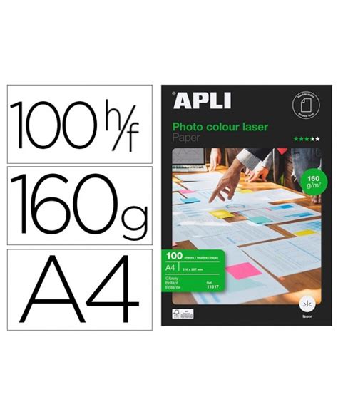 PAPEL FOTOGRAFICO APLI GLOSSY DOBLE CARA DIN A4 PACK DE 100 HOJAS 1