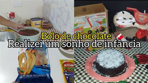 Vlog Bolo de chocolate Realizei um sonho de infância Filé e