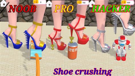 Shoe 👠crushing Asmr Noob Vs Pro Vs Hacker Heel Step Sma Sh Gameplay