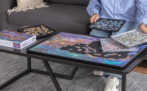 Lavievert Planche De Puzzle Portable En Feutre Avec Plateaux De Tri