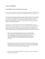 Gender Pdf Assignment Handout Critical Thinking Activity Gender