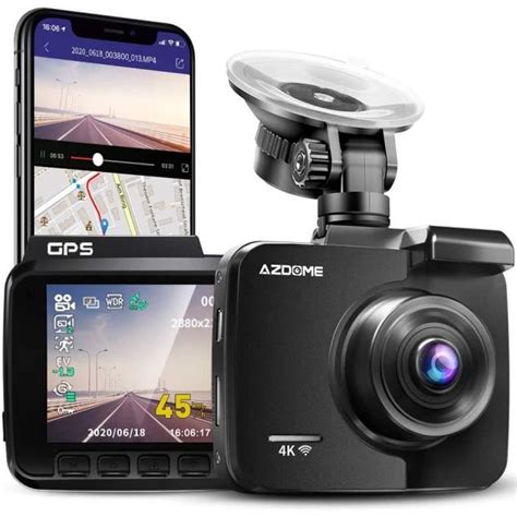 Camera Embarquee K Wifi Gps Dashcam Cam Ra De Voiture Avec Angle