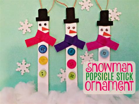 Snowman Popsicle Stick Ornament Simple Mom Project