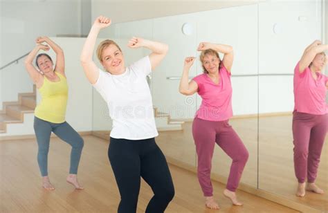 Women are Dancing in a Fitness Room Stock Image - Image of group ...