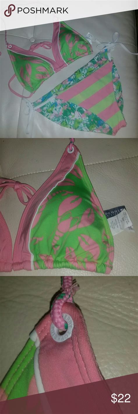 Sperry Top Sider Pink Green Lobster Bikini