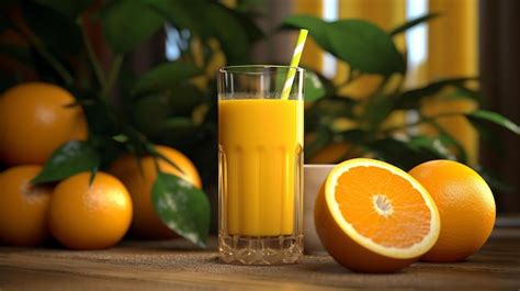 Premium Ai Image Fresh Orange Juice Generative Ai