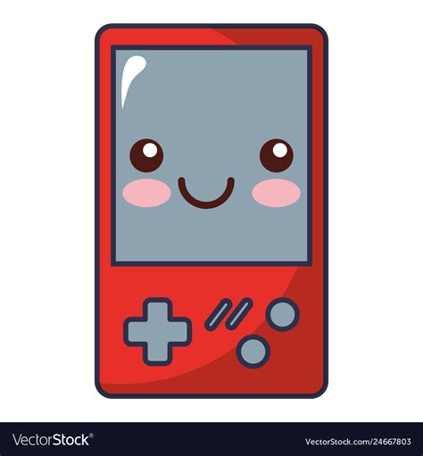 Kawaii video game console cartoon Royalty Free Vector Image