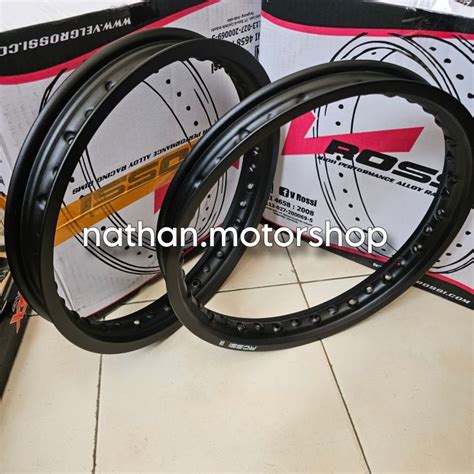 VELG VELK ROSSI RING 14 HITAM DOFF SEPASANG UKURAN STANDAR MATIC