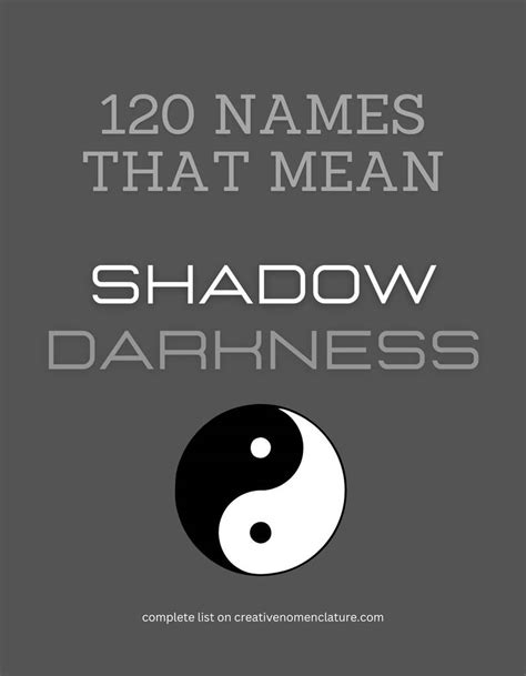 120 Names That Mean Shadow or Darkness (Boys and Girls)