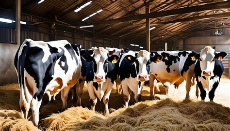 Vacas leiteiras saudáveis que beneficiam de larvas restantes Foto Premium