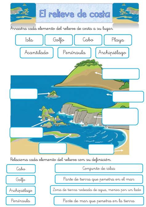 Ejercicio Online De El Relieve De Costa Para Segundo De Primaria Puedes Hacer Los Ejercicios