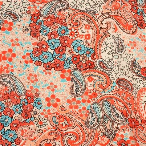 Tissu Viscose Motif Cachemire Orange Tissu Viscose Motif Cachemire