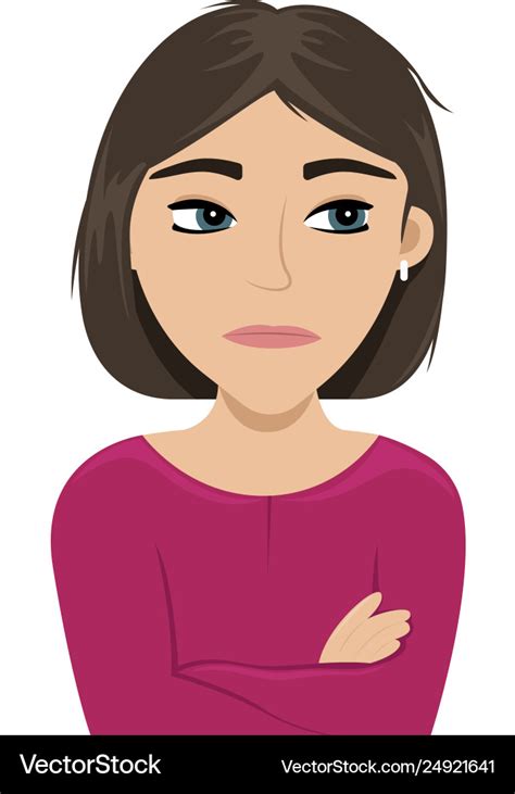 Angry Girl Crossed Her Arms Royalty Free Vector Image