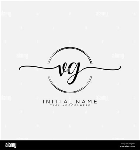 Vg Initial Handwriting Logo With Circle Stock Vector Image Art Alamy