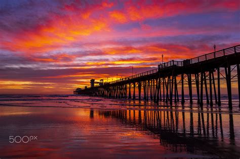 Oceanside Pier At Sunset Fiery Sunset At Oceanside Pier January 29