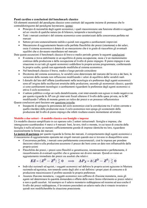 Riassunto Cap Macroeconomia Punti Cardine E Conclusioni Del