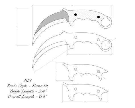 Knife Drawing/knife Sketch/knife Templates Printable/custom | Etsy