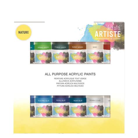 Lot De 12 Flacons De Peinture Acrylique Docrafts Artiste Nature