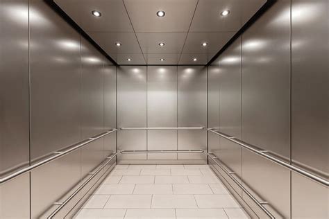 Levelc 1000 Elevator Interior In Stainless Steel With Seastone Finish