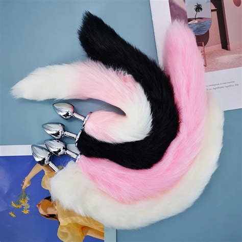 Colors Metal Butt Plug Tail Set With Hairpin Kit Anal Butplug Tail