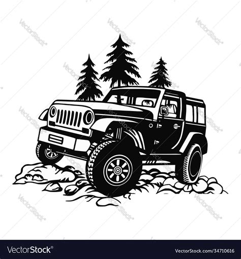 Suv car - truck 4x4 off road off-road Royalty Free Vector