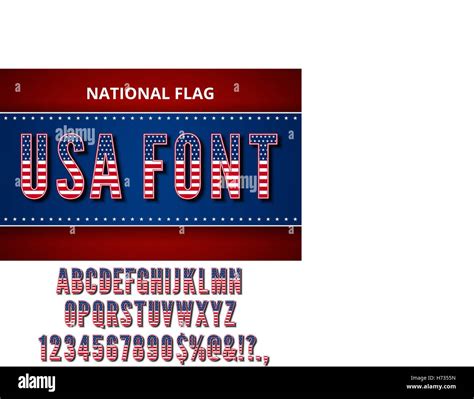 USA flag font Stock Vector Image & Art - Alamy