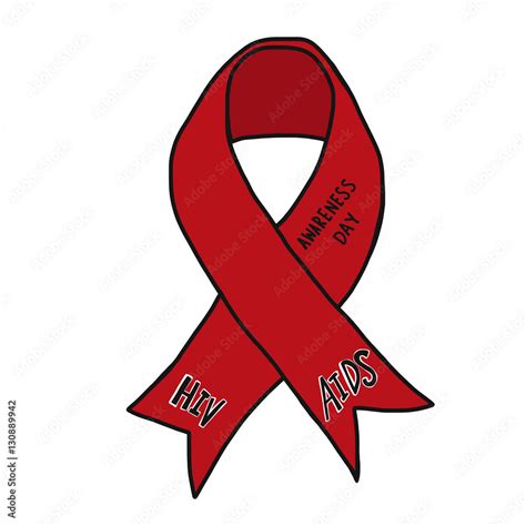 HIV AIDS Awareness day red ribbon illustration Stock Vector | Adobe Stock