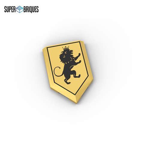 Golden Coat Of Arms 2x3 Royal Lion Custom LEGO Part Super Briques