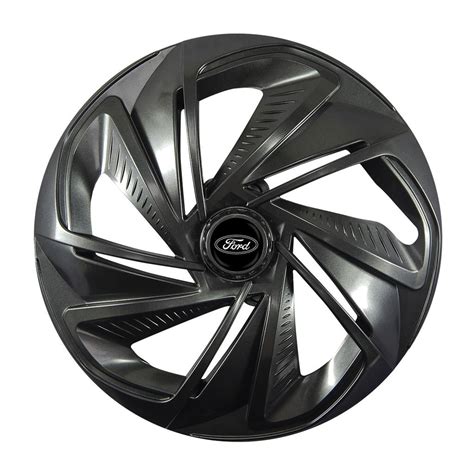 Calota Esportiva Aro 14 Nitro Grafite Emblema Ford Preto Escorrega O