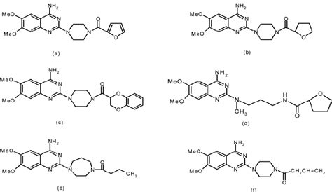 Structure Of Lead Molecules Prazosin A Terazosin B Doxazosin